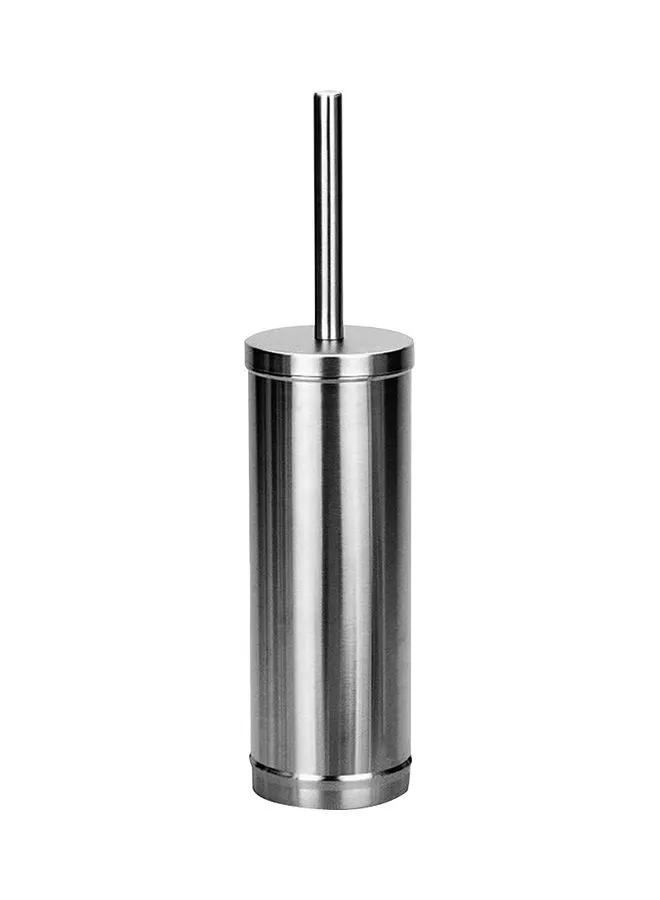 Amal Bathroom Accessories - Toilet Brush And Holder - Stainless Steel Round - Silver Color - Bath Kit