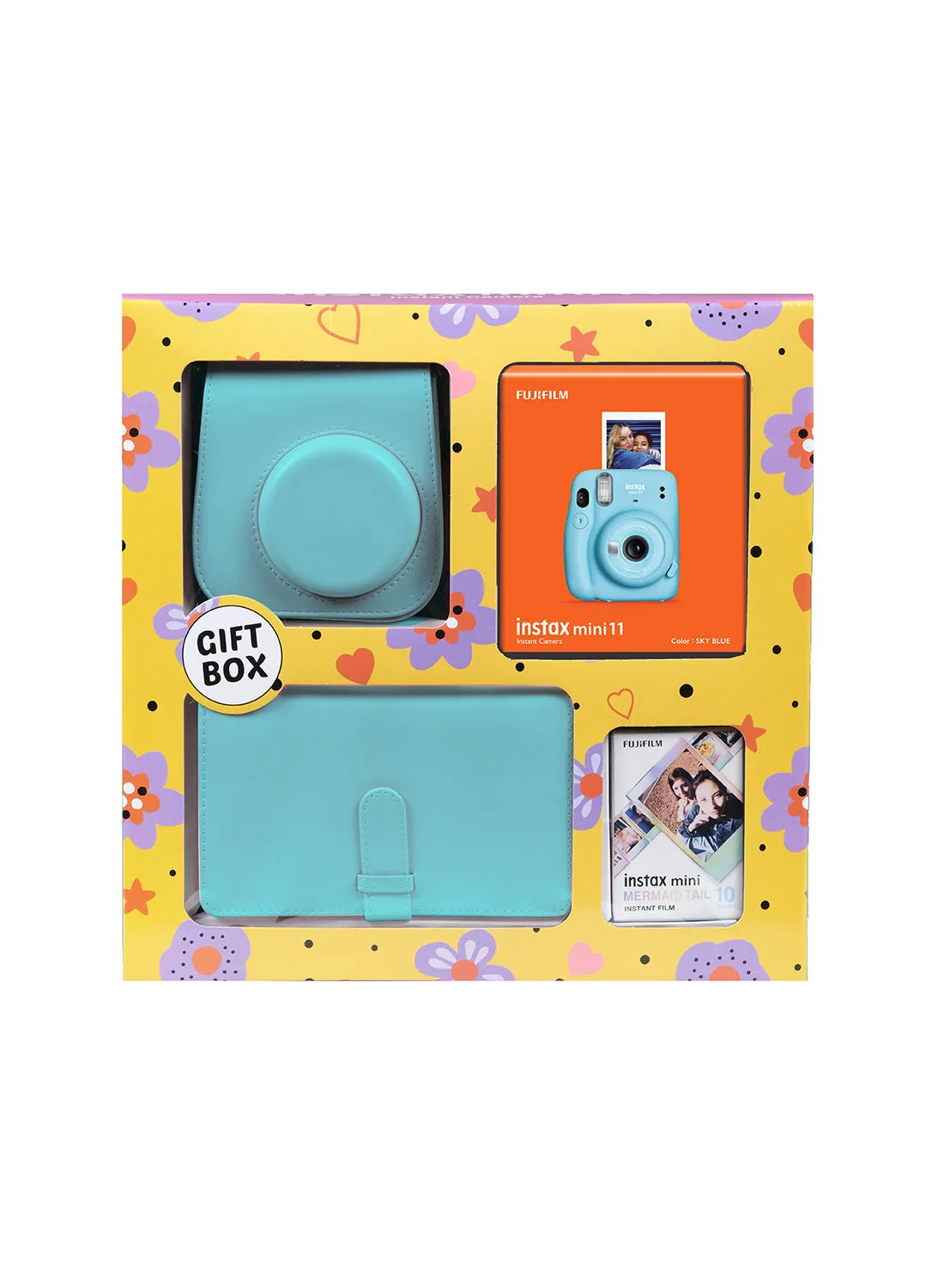 صندوق هدايا فوجي فيلم Instax Camera Mini 11 أزرق سماوي