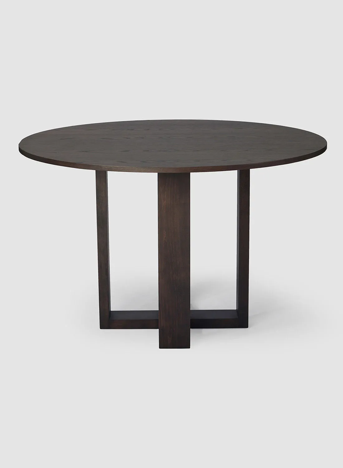ebb & flow Dining Table Luxurious - 6 Seater - Dark Brown Solid Wood Oak 1200X1200X750