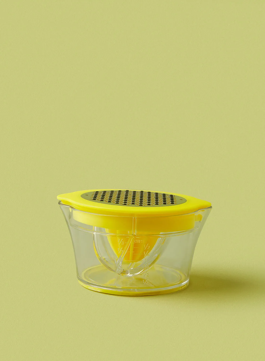 noon east Kitchen Tool - 2 In 1 - Manual Juicer And Grater - Lemon Squeezer - Kitchen Accessories - Kitchen Tool - Yellow/ White