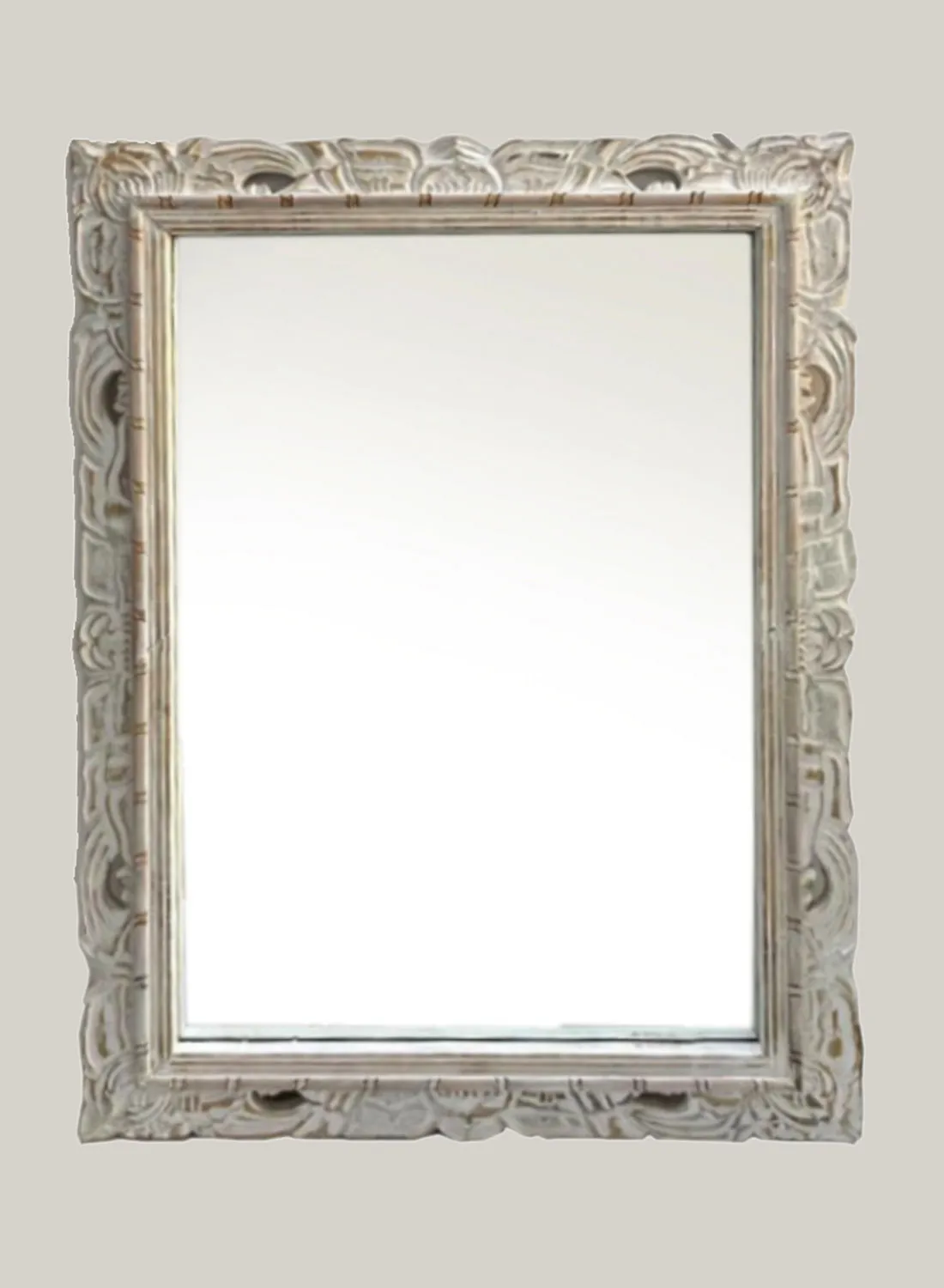 مرآة حائط بتصميم عصري من ebb & flow مادة فاخرة فريدة من نوعها ذات جودة عالية للمنزل الأنيق المثالي FE07 أبيض ممزق 107 x 80cm
