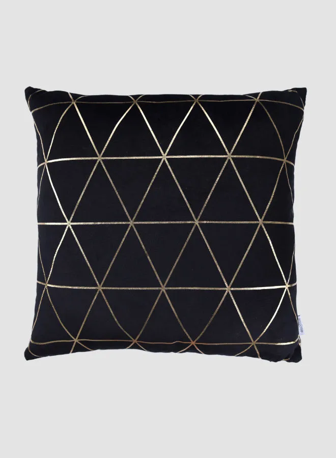 ebb & flow Velvet Cushion  with Gold print, Unique Luxury Quality Decor Items for the Perfect Stylish Home Black