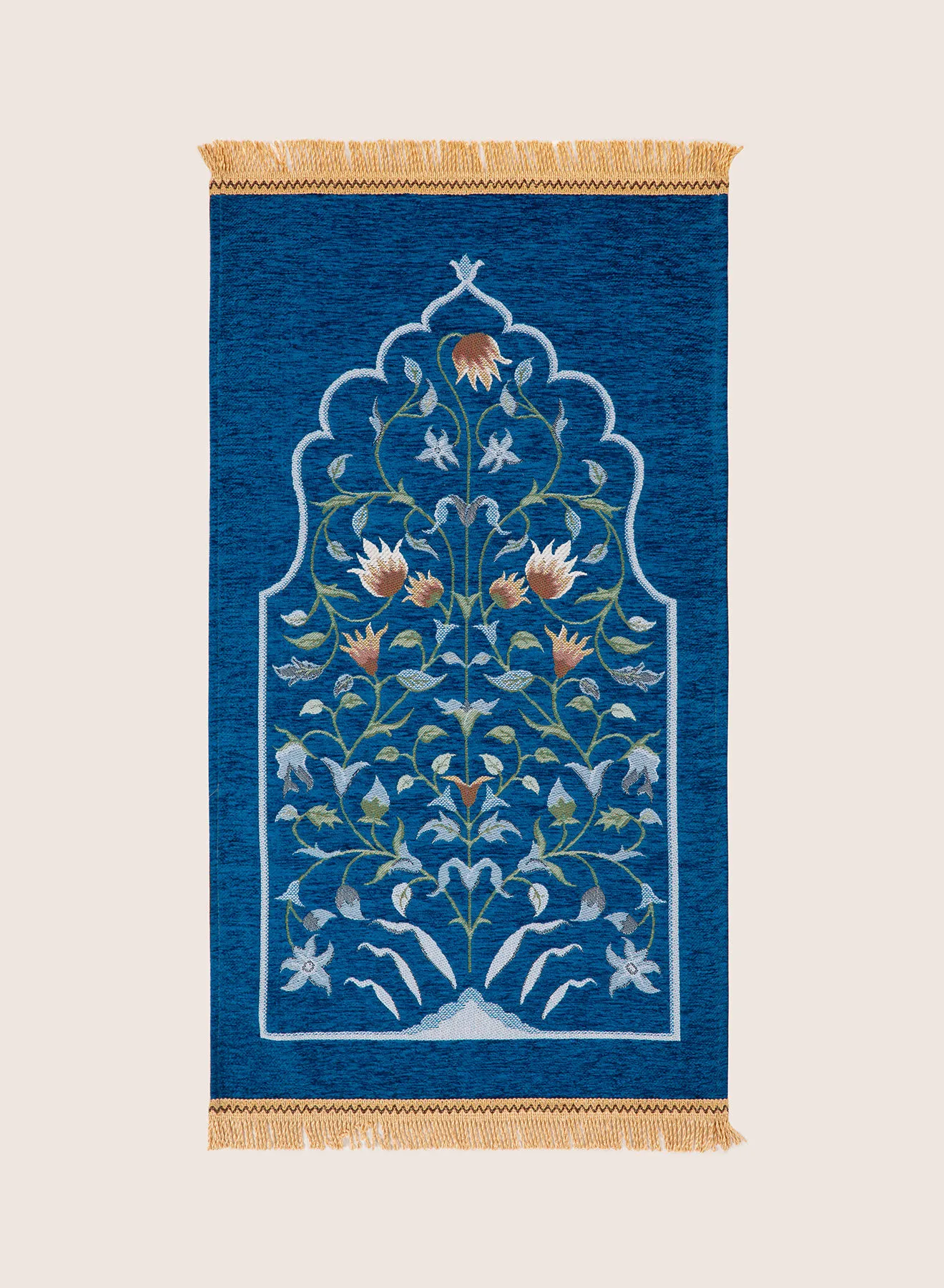 سجادة صلاة طاهر رمضان مطبوعة ، ebb & flow ، مواد ذات جودة فريدة فريدة من نوعها لمنزل أنيق مثالي 1070B-Q2 أزرق كحلي 65 × 110 سم