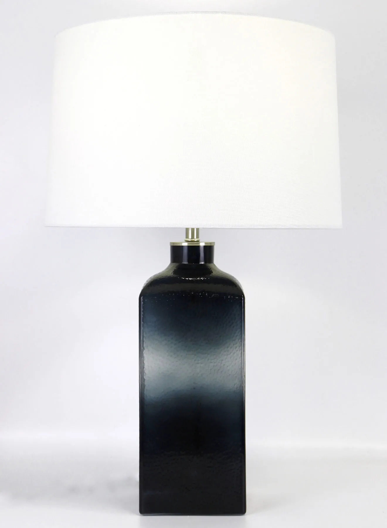 مصباح طاولة زجاجي بتصميم عصري من ebb & flow مادة فاخرة فريدة من نوعها ذات جودة عالية لمنزل أنيق مثالي RSN71038 أزرق 16 × 25.5