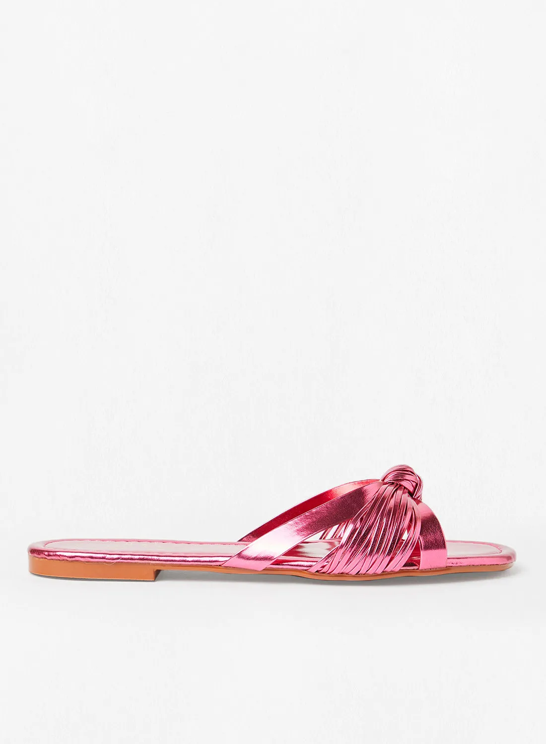 Aila Slip-On Flat Sandals Pink