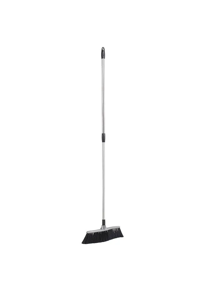 APEX Indoor Floor Slim Broom With Telescopic Handle Black/Grey 37x4cm