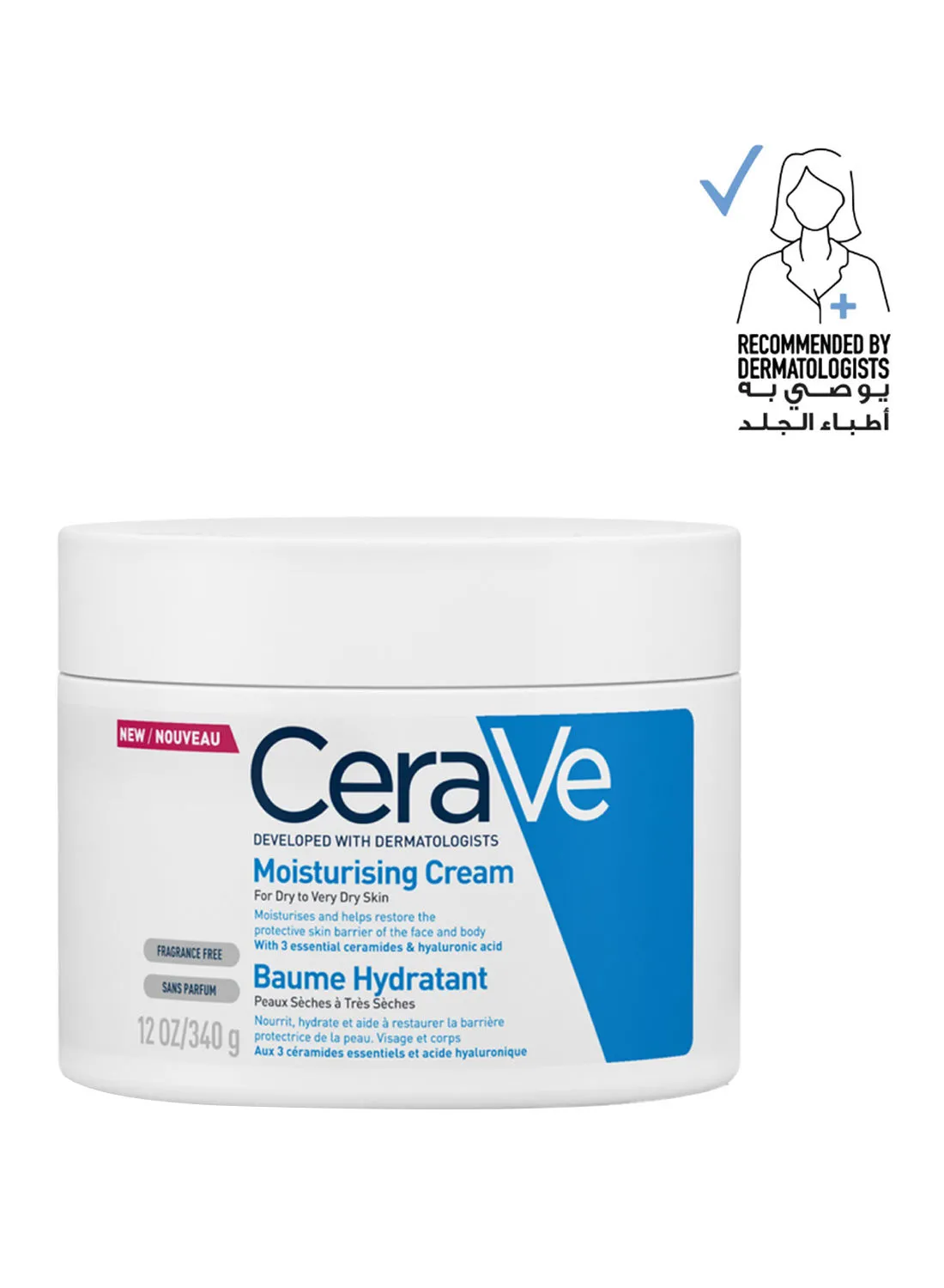 CeraVe Moisturizing Cream For Dry Skin With Hyaluronic Acid Multicolour 340g