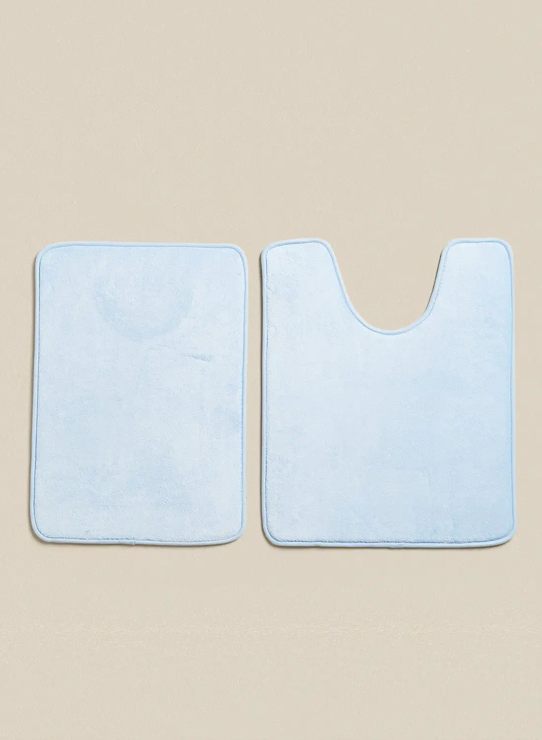 Noon East Bath Mat - Lightblue Color - Bathroom Mat Memory Foam 2 - Piece Light Blue