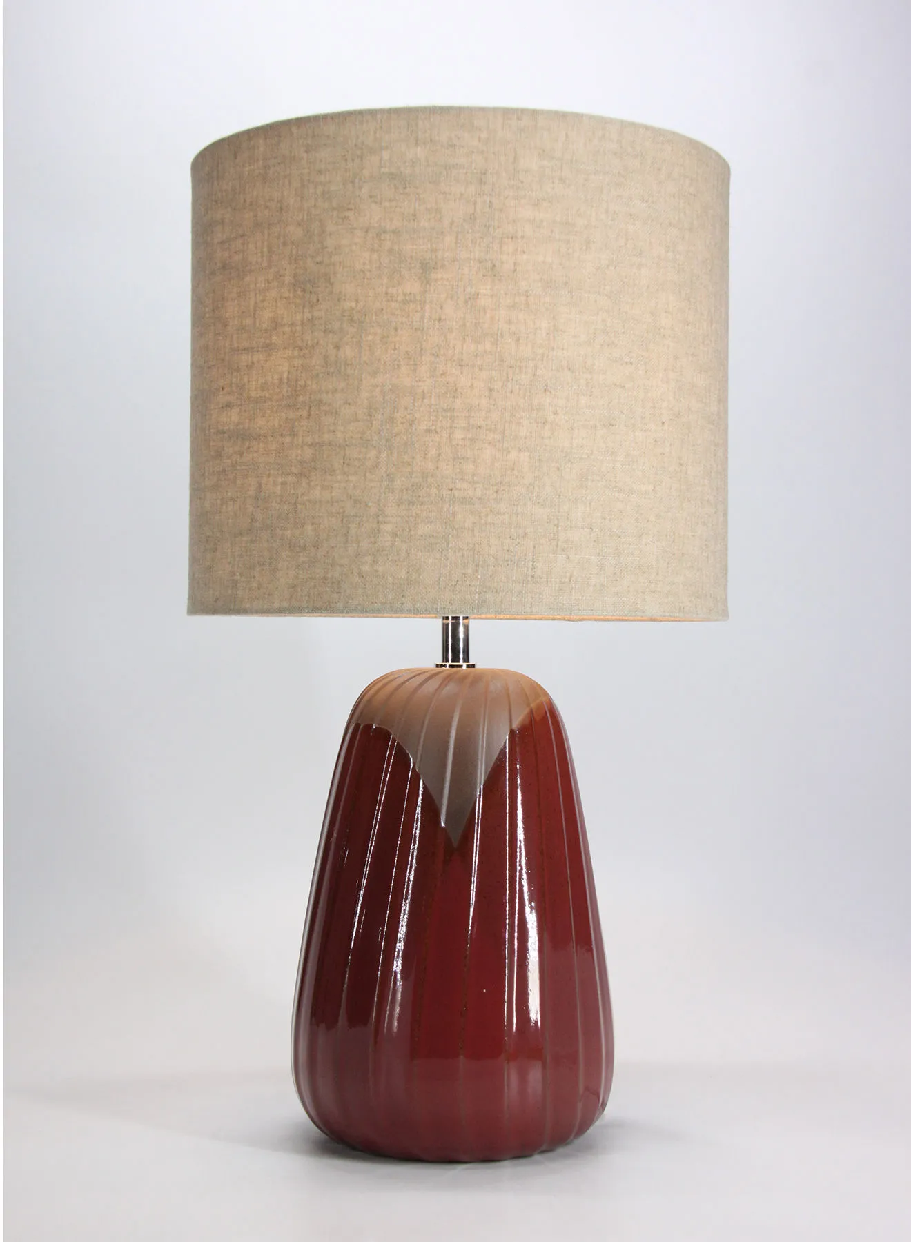ebb & flow Burnt Ceramic Table Lamp | Lampshade Unique Luxury Quality Material for the Perfect Stylish Home D181-123 Red 30 x 30 x 52.8