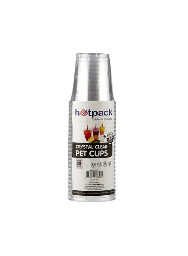 Hotpack 25-Pieces Crystal Pet Cups Clear