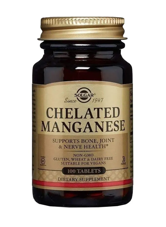 Solgar Chelated Manganese Dietary Supplement - 100 Tablets
