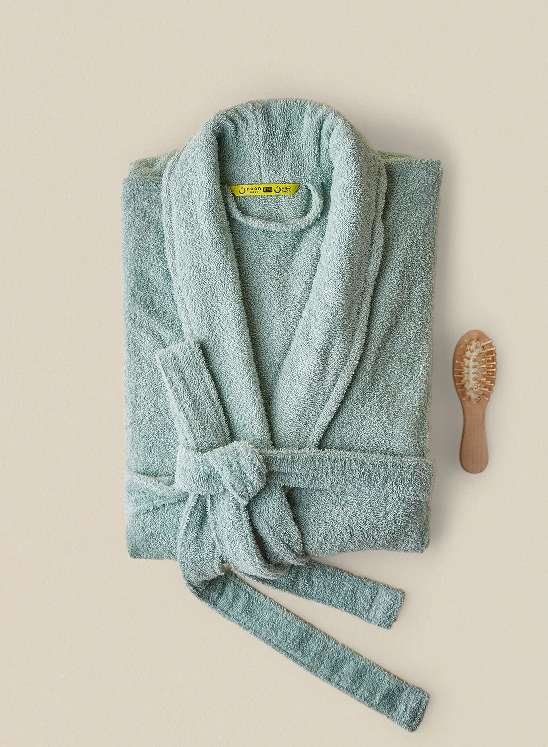 noon east Bathrobe - 380 GSM 100% Cotton Terry Silky Soft Spa Quality Comfort - Shawl Collar & Pocket - Surf Color - 1 Piece