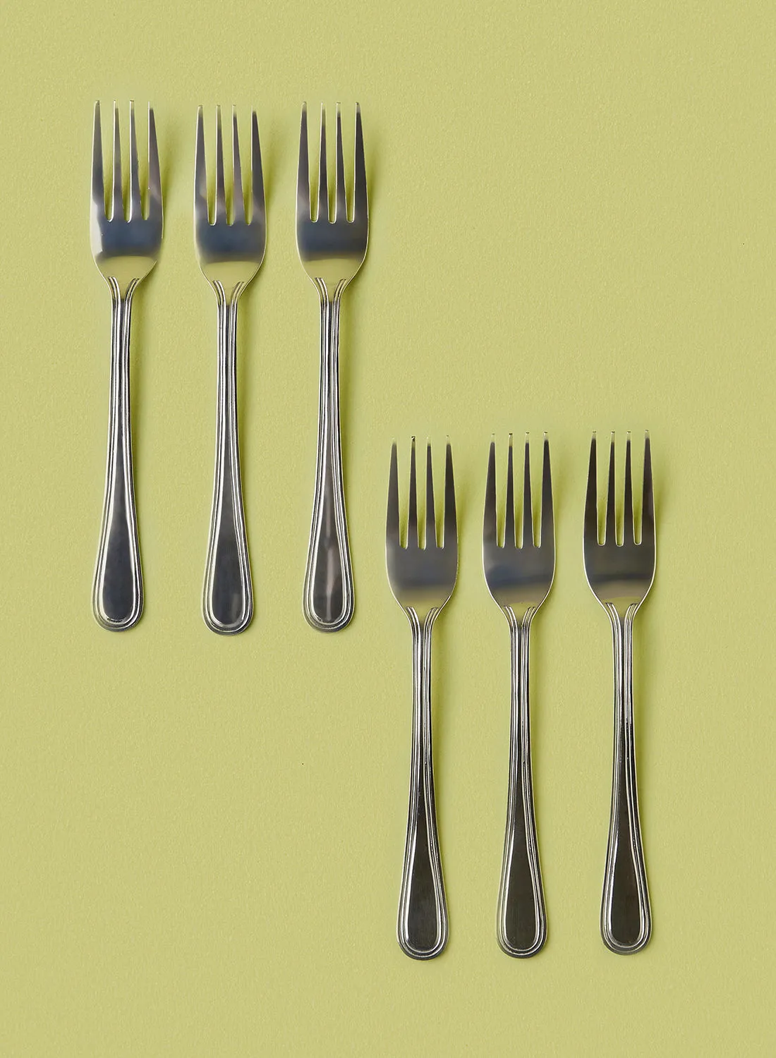 noon east 6 Piece Forks Set - Made Of Stainless Steel - Silverware Flatware - Fork Set - Serves 6 - Design Silver Scorpious