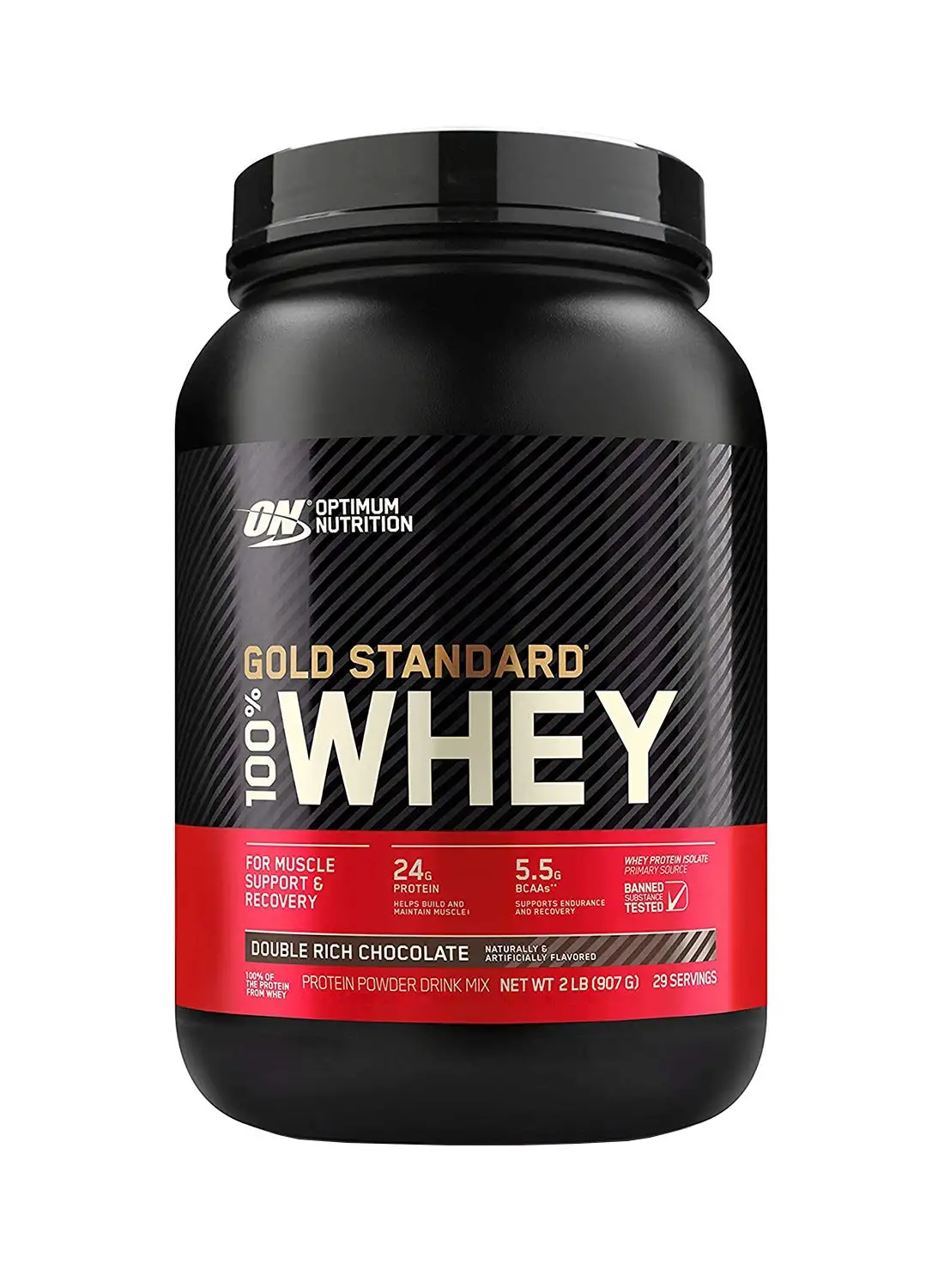 Optimum Nutrition Gold Standard 100% Whey Protein Powder 2 lbs (Double Rich Chocolate) 