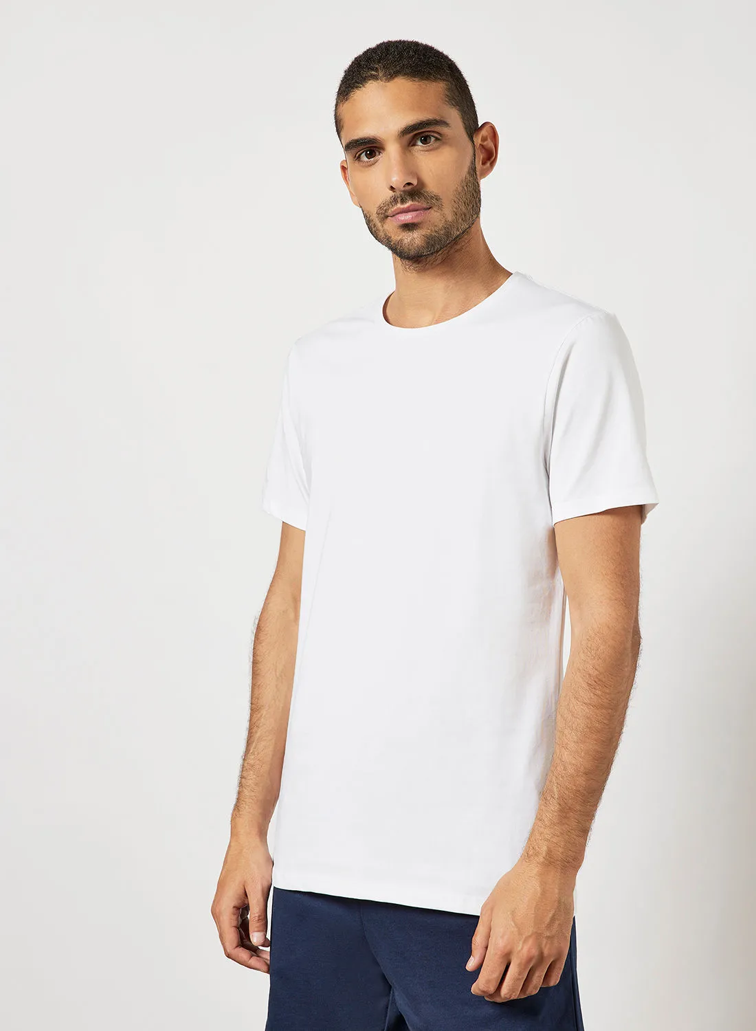 Bread and Boxers Basic Crew Neck T-Shirt White