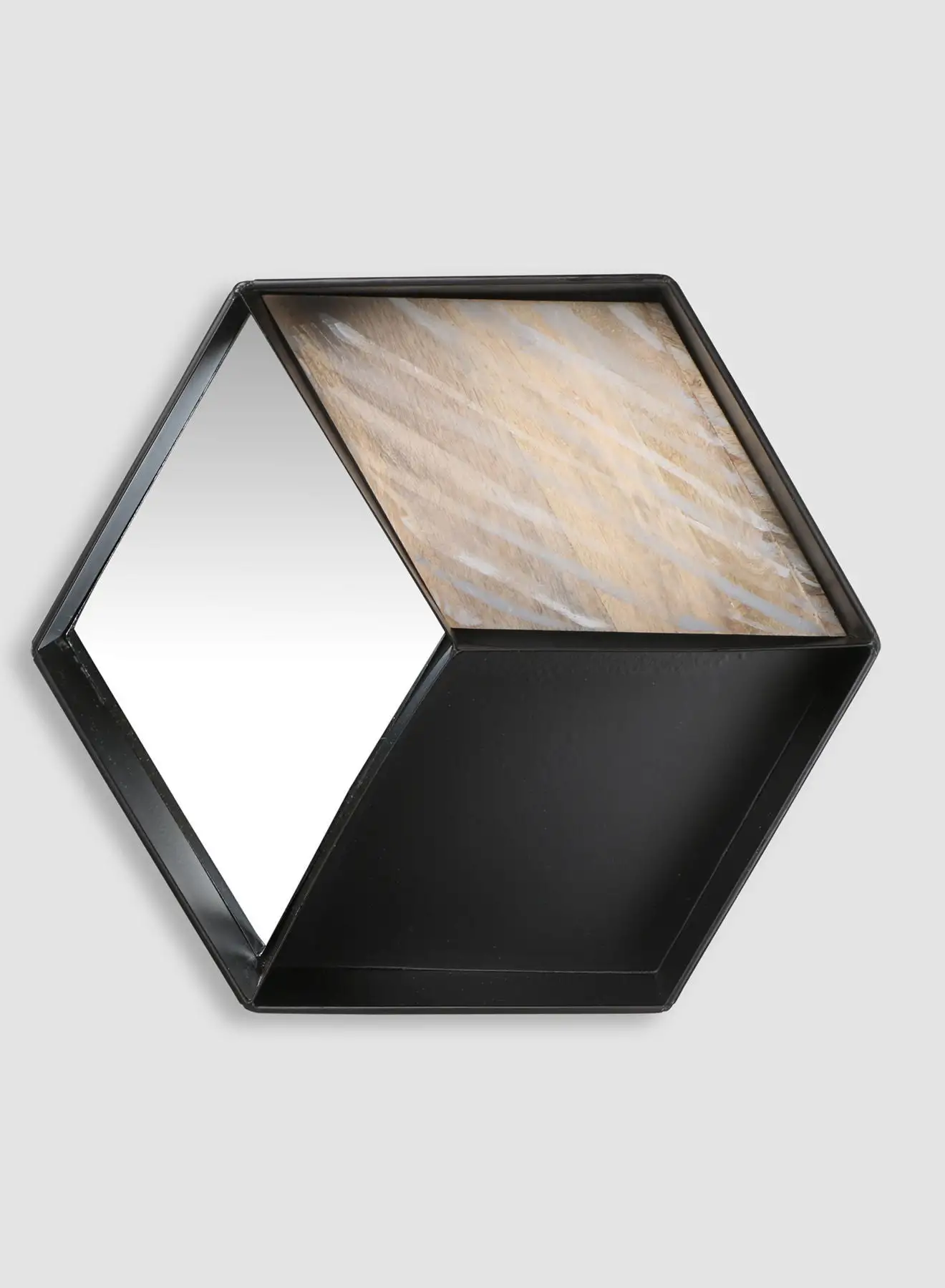مرآة تبديل مع تخزين/أرفف، مواد فريدة ذات جودة فاخرة لمنزل أنيق ومثالي CCM12737 أسود L45 x H39.5cm