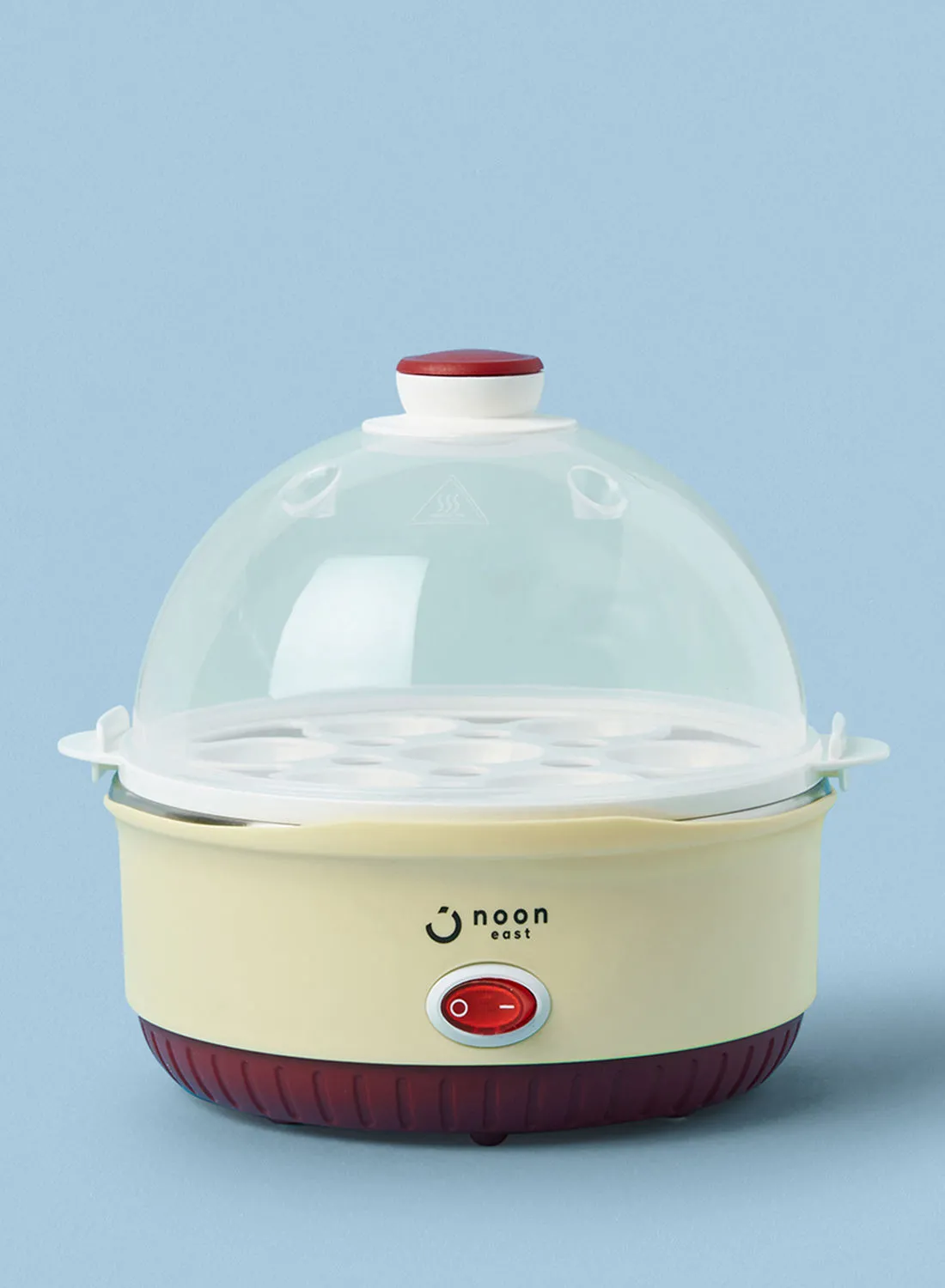 noon east Egg Cooker Boiler 7 Eggs 350 W Frying Pan- Yellow/Red/Clear