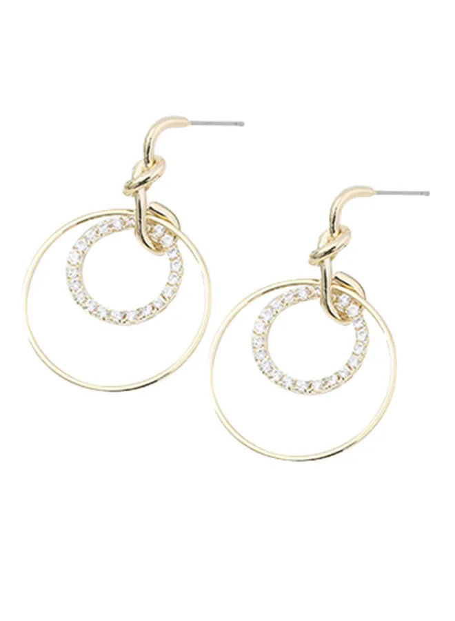 XIMI VOGUE Simple Style Glittery Hoop Dangle Earrings