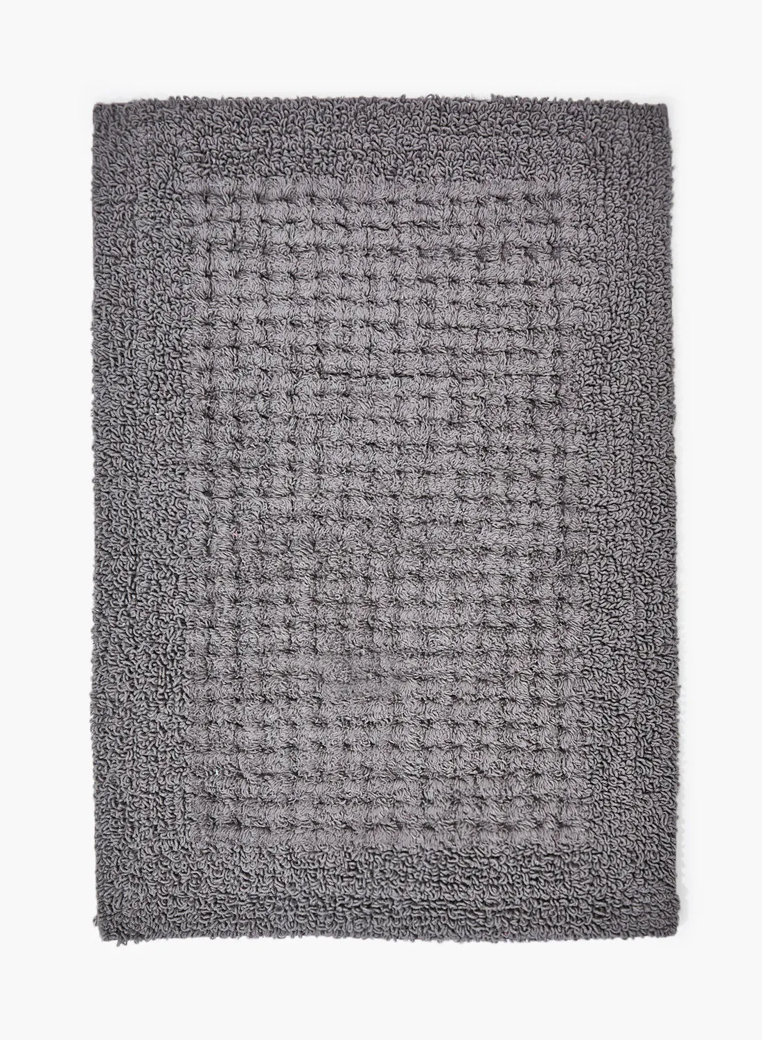 Amal Bath Mat - 100% Cotton 1720 GSM - Home Essential Bathroom Mat Reversible Ash Grey 50 x 80cm