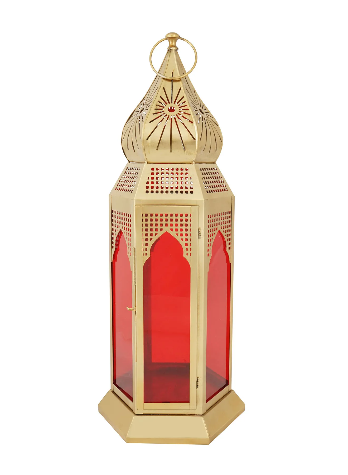 ebb & flow Modern Ramadan Candle Lantern With Glass Unique Luxury Quality Scents For The Perfect Stylish Home Brown 23 x 23 x 54centimeter