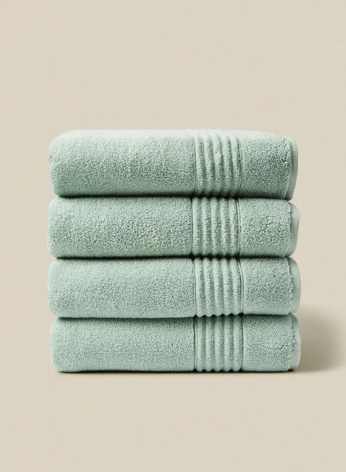 noon east 4 Piece Bathroom Towel Set - 500 GSM 100% Cotton - 4 Bath Towel - Multicolor Blue_Aqua Color - Highly Absorbent - Fast Dry