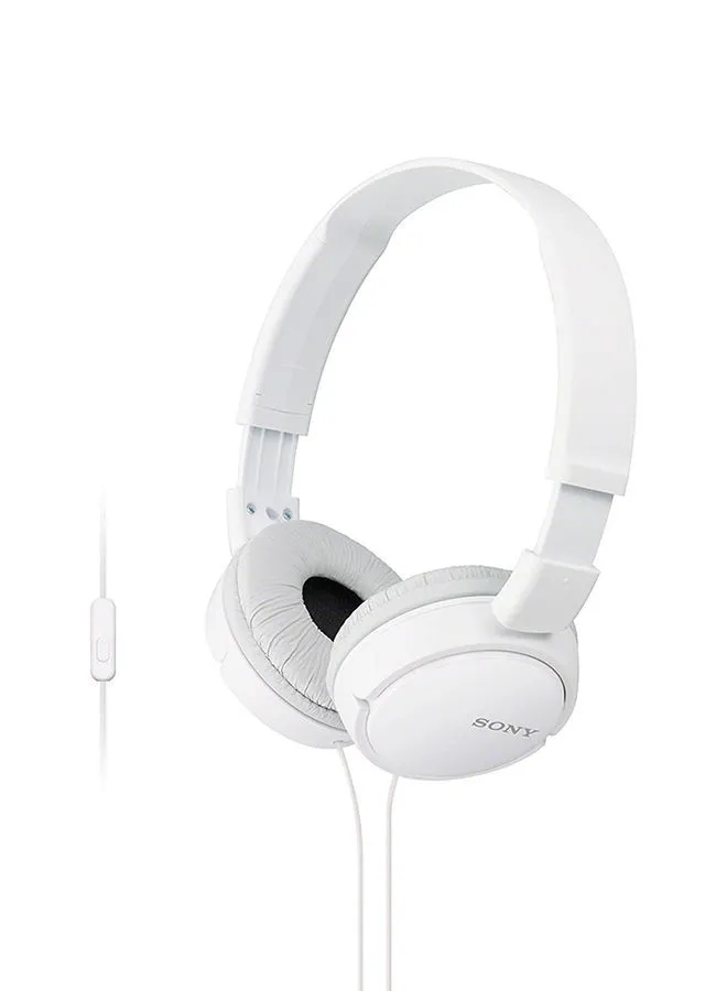Sony MDR-ZX110AP On-Ear Wired Headphones with Mic White