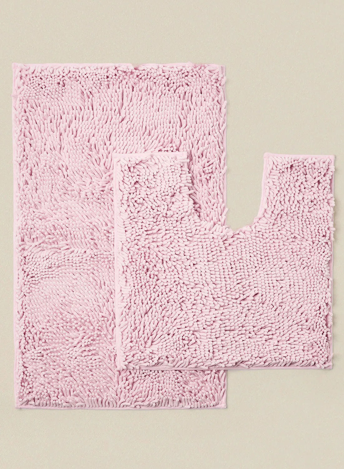 noon east Bath Mat - 50X80 Cm - Shaggy - Pink Color - Bathroom Mat Anti-Slip