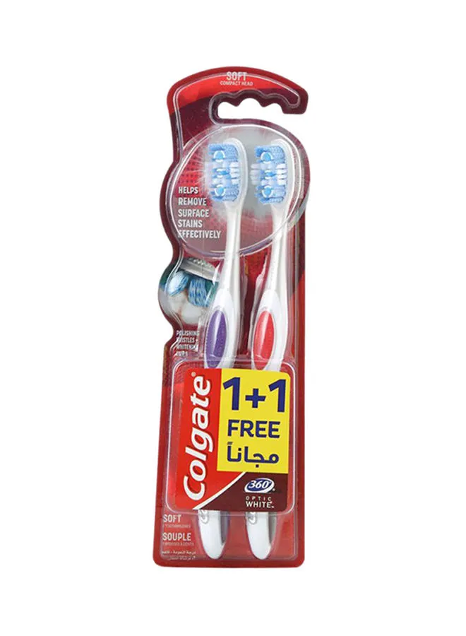 كولجيت 2-Piece Soft Toothbrush متعدد الألوان