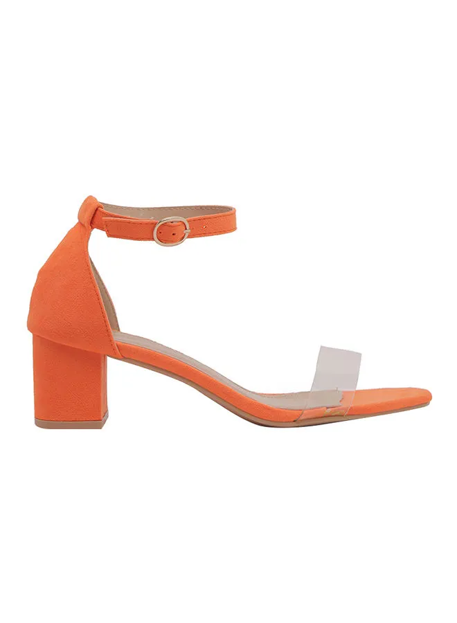 Deezee Perspex Panel Slingback Sandals Orange