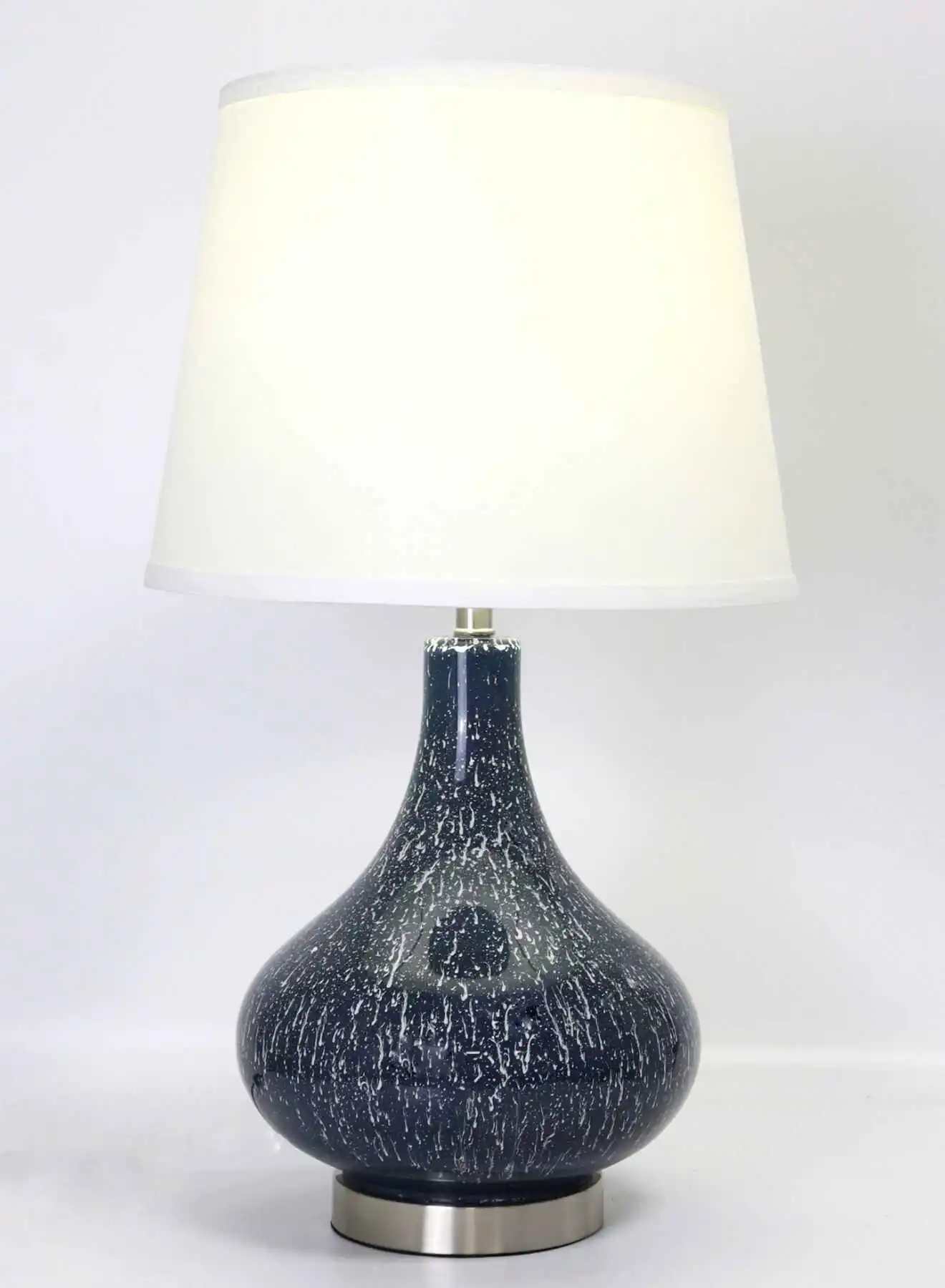 ebb & flow Modern Design Glass Table Lamp Unique Luxury Quality Material for the Perfect Stylish Home RSN71054-D Blue/White 13 x 22.5