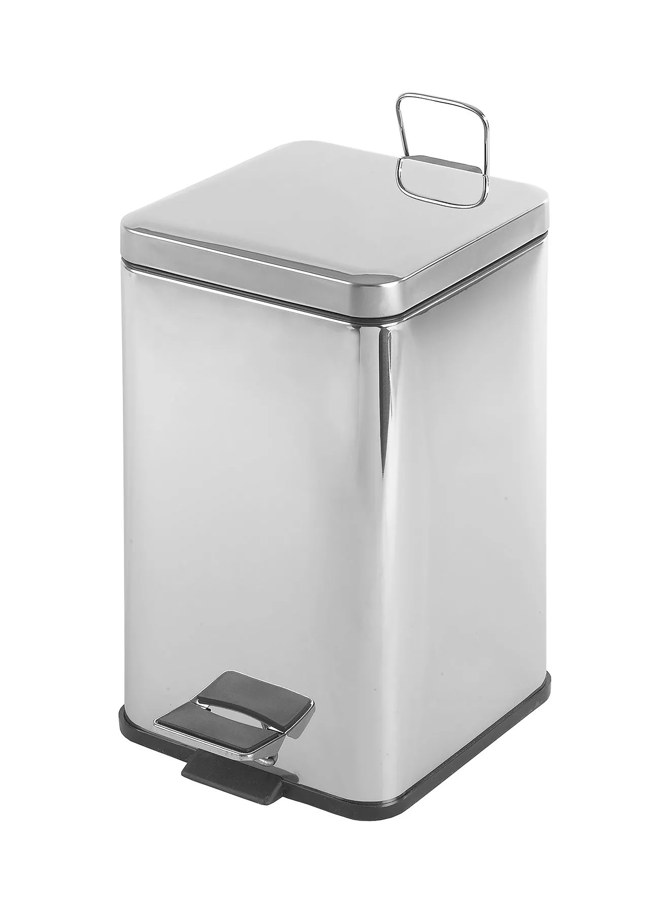 Amal Pedal Trash Bin Stainless Steel For Bathroom Kitchen Rooms And Offices Silver 20 x 20 x 29.5cm