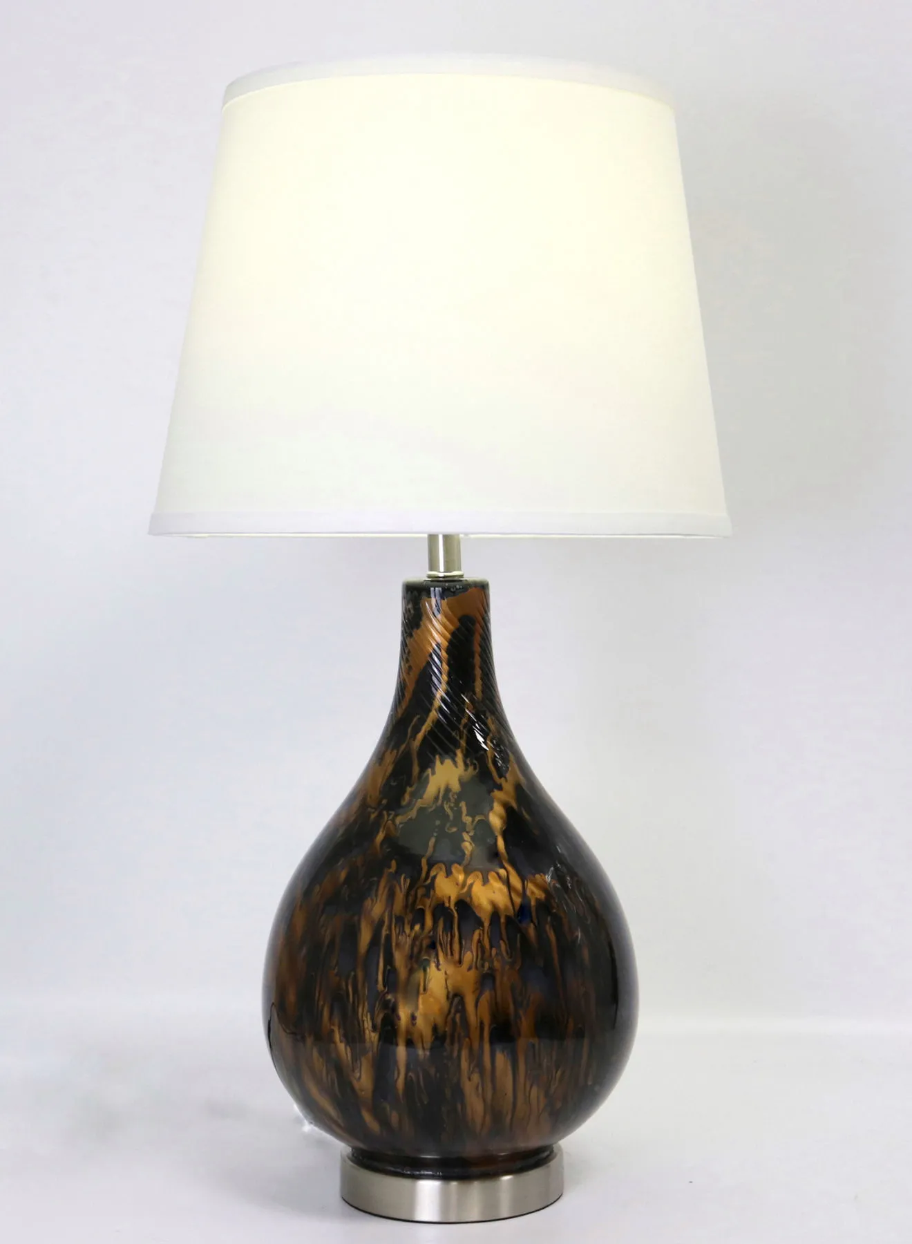 ebb & flow Modern Design Glass Table Lamp Unique Luxury Quality Material for the Perfect Stylish Home RSN71054-C Gold/Black 13 x 24.5