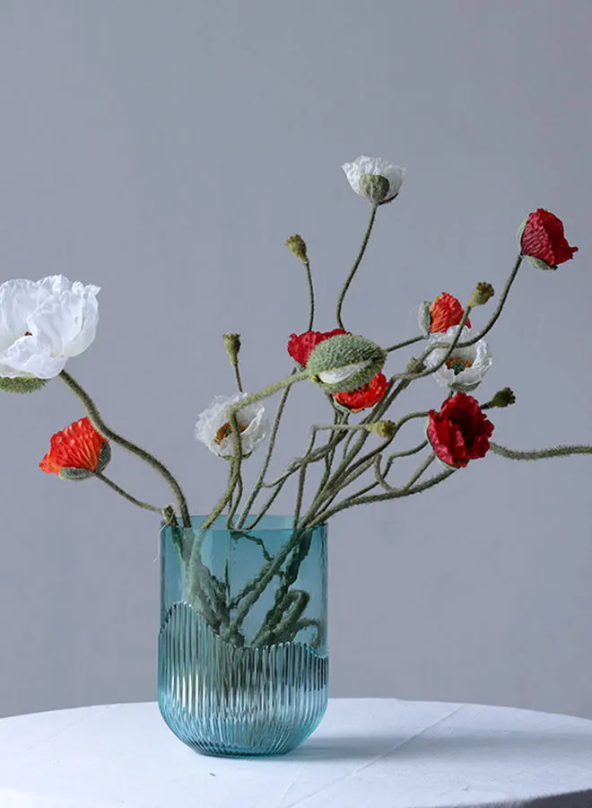 تبديل مزهرية زهور زجاجية مصنوعة يدويًا مواد ذات جودة فاخرة فريدة للمنزل الأنيق المثالي BX20203200 / BXG أخضر 20 سم