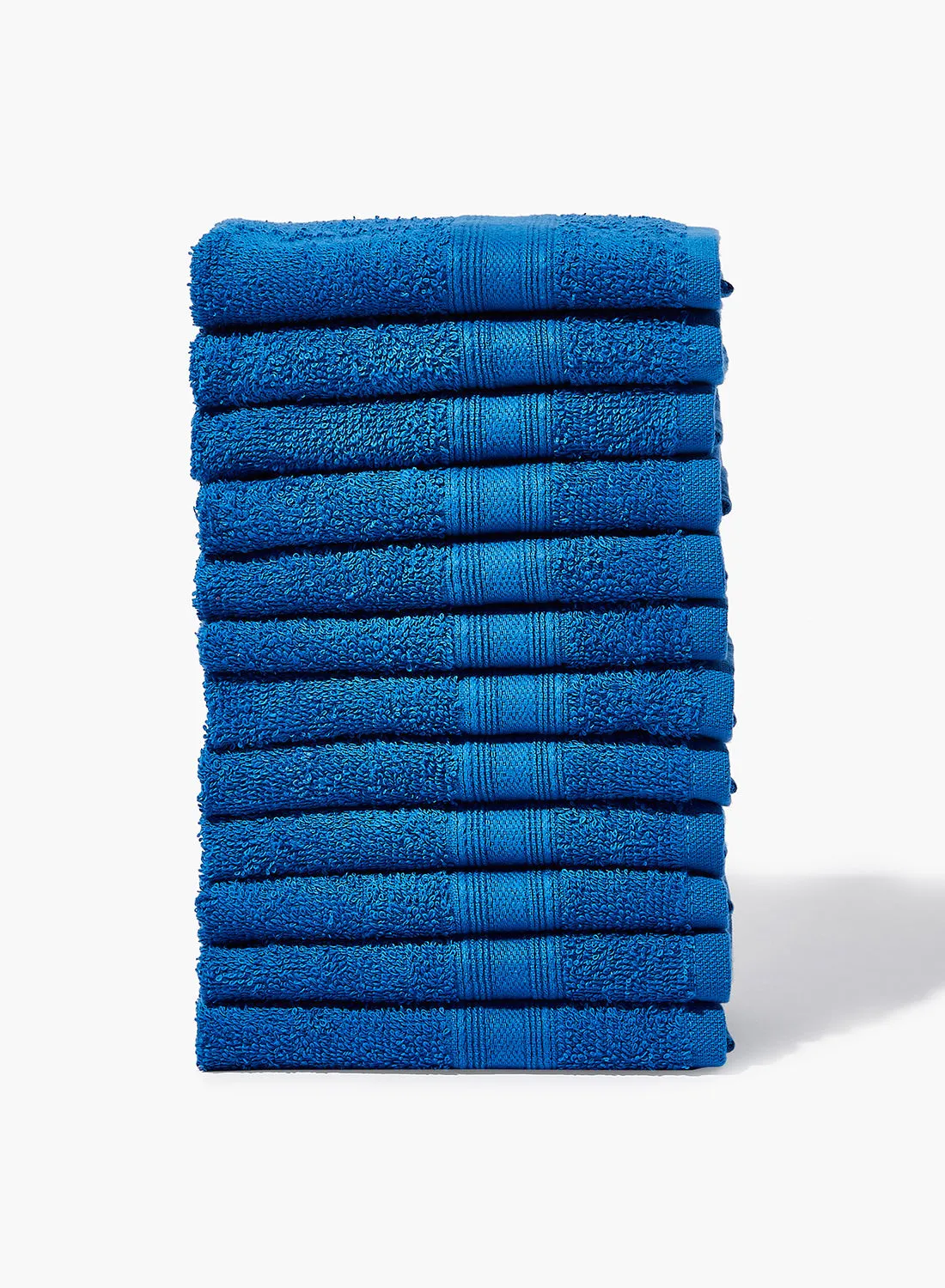 Amal 12 Piece Bathroom Towel Set - 400 GSM 100% Cotton Terry - 12 Face Towel - Blue Color -Quick Dry - Super Absorbent