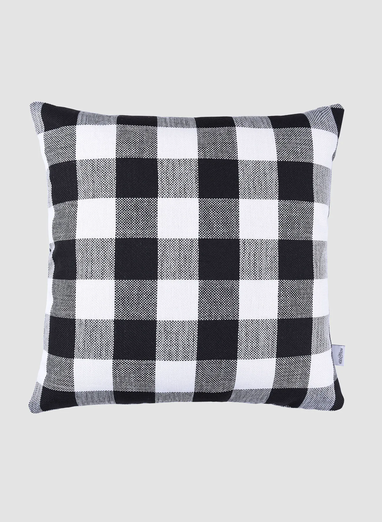 ebb & flow Stripes & Plaid Cushion, Unique Luxury Quality Decor Items for the Perfect Stylish Home Black/White 45 x 45cm