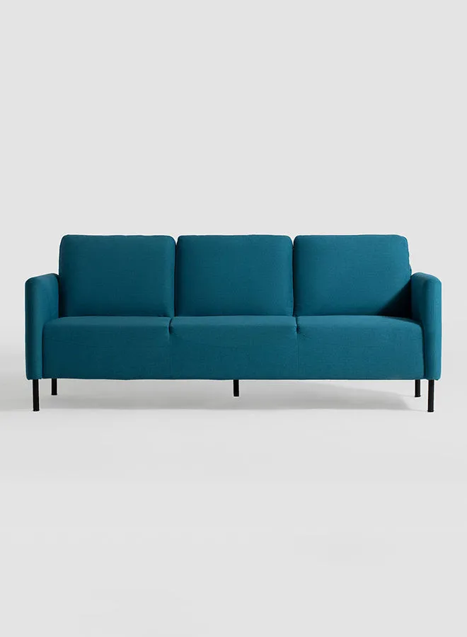 Switch Sofa - Upholstered Fabric Teal Wood Couch - 198 X 79 X 85 - 3 Seater Sofa Relaxing Sofa