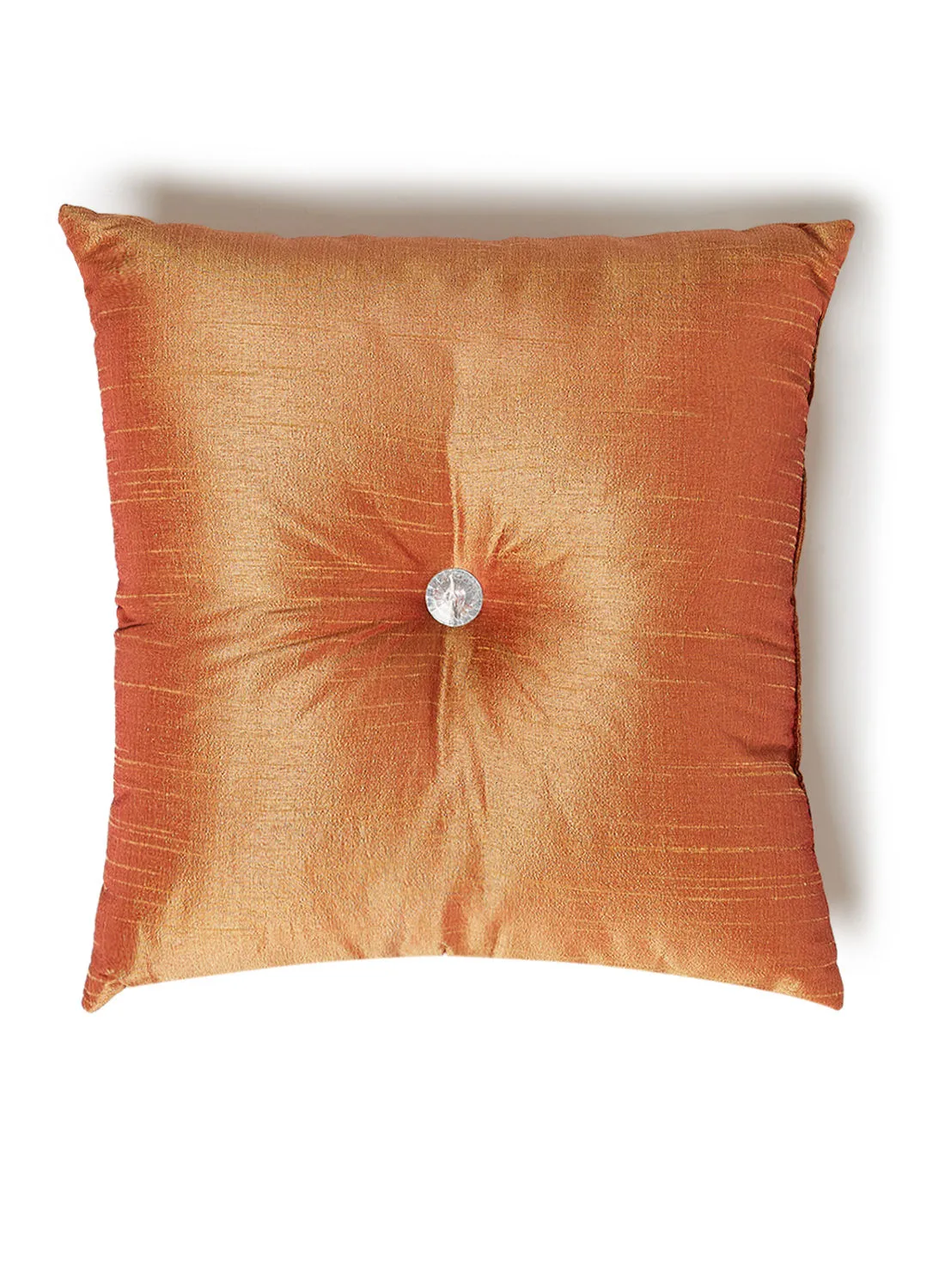 Hometown Decorative Cushion , Size 30X30 Cm Shimmery Dark Orange - 100% Polyester Bedroom Or Living Room Decoration