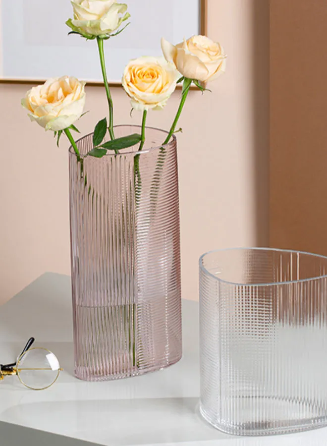 تبديل مزهرية زهور زجاجية حديثة مصنوعة يدويًا مواد ذات جودة فاخرة فريدة لمنزل أنيق ومثالي 121190074 وردي 30 سم