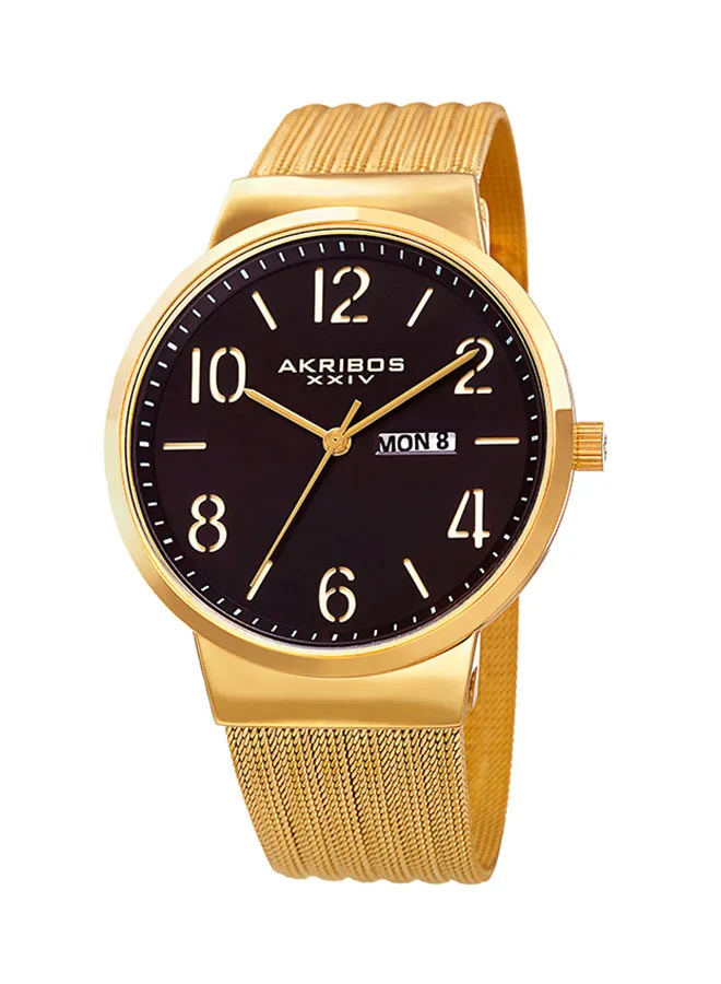 Akribos XXIV Men's Stainless Steel Analog Wrist Watch AK996YG