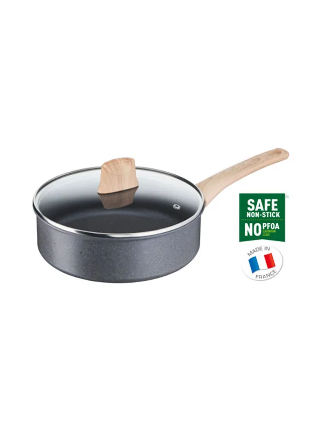 Tefal G6 Natural Force Saute Pan With Lid And Thermo-Spot Grey 24cm