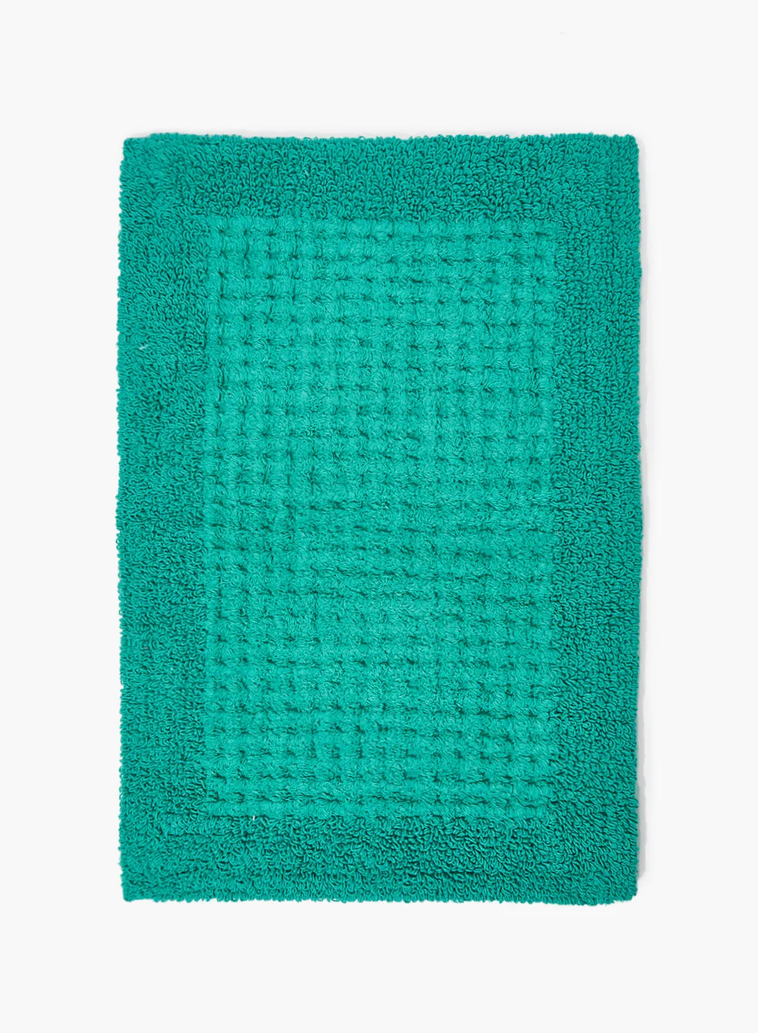 Amal Bath Mat - 100% Cotton 1720 GSM - Home Essential Bathroom Mat Reversible Emerald 50 x 80cm