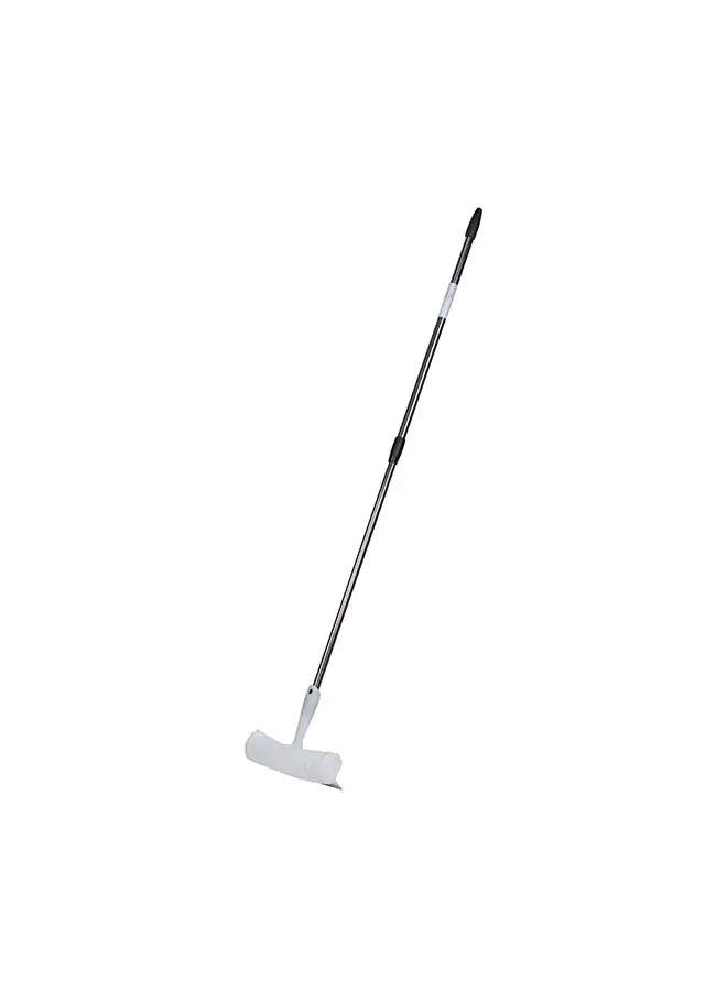 APEX Microfibre Window Washer Squeegee With Chrome Telescopic Handle Black/Grey 25cm