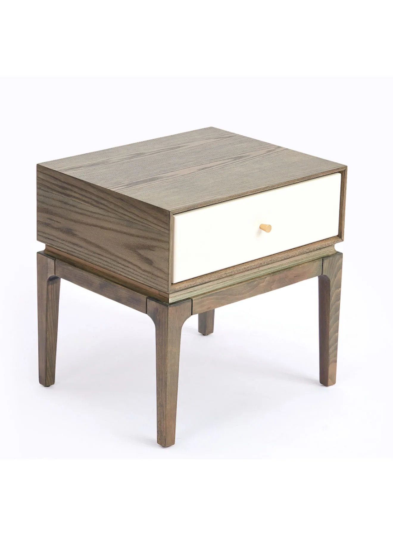ebb & flow Bedside Table Luxurious - Size 600 X 500 X 600 Solid Wood Ash Brown Nightstand Comdina - Bedroom Furniture