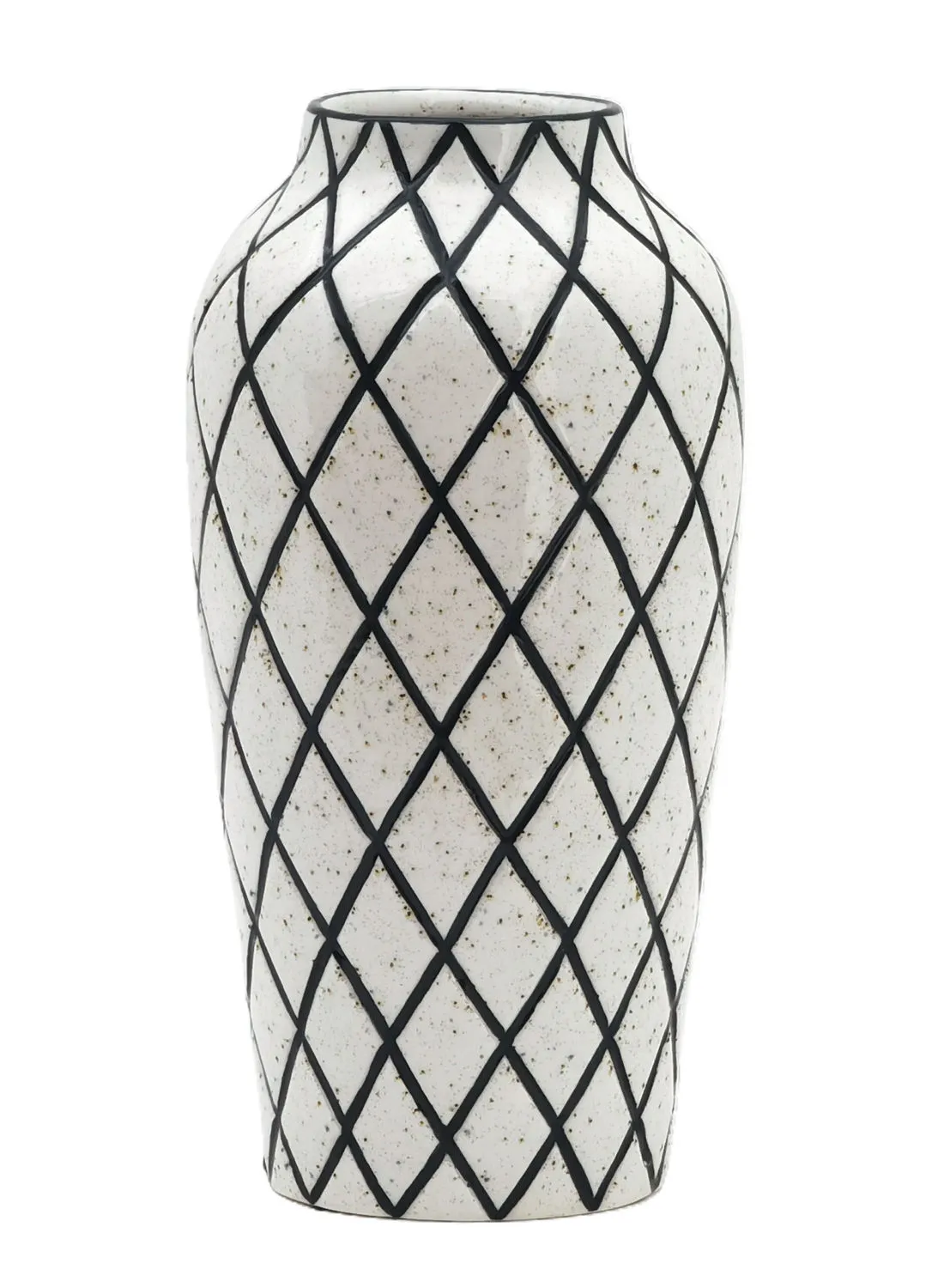 ebb & flow Elegant Design Ceramic Vase Unique Luxury Quality Material For The Perfect Stylish Home N13-149 White/Green 15.4 x 30cm