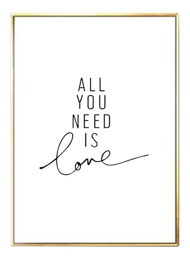 DECOREK All You Need Is Love Printed Canvas Painting Black 57 x 71 x 4.5centimeter