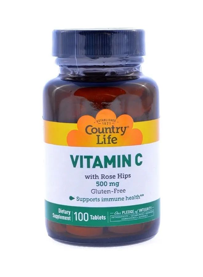 Country Life Vitamin C with Rose Hips 500 mg Tablets 100's