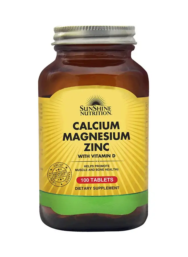 SUNSHINE NUTRITION Calcium Magnesium  Zinc  With Vitamin D Dietary Supplement 100 Tablets