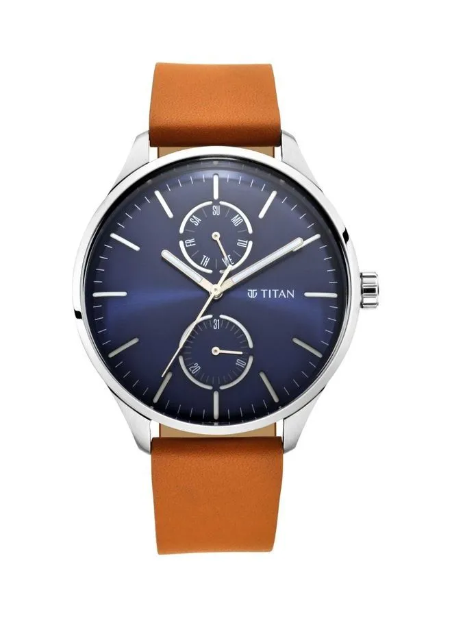 TITAN Men's Neo Evoke Leather Strap Watch   1833SL01