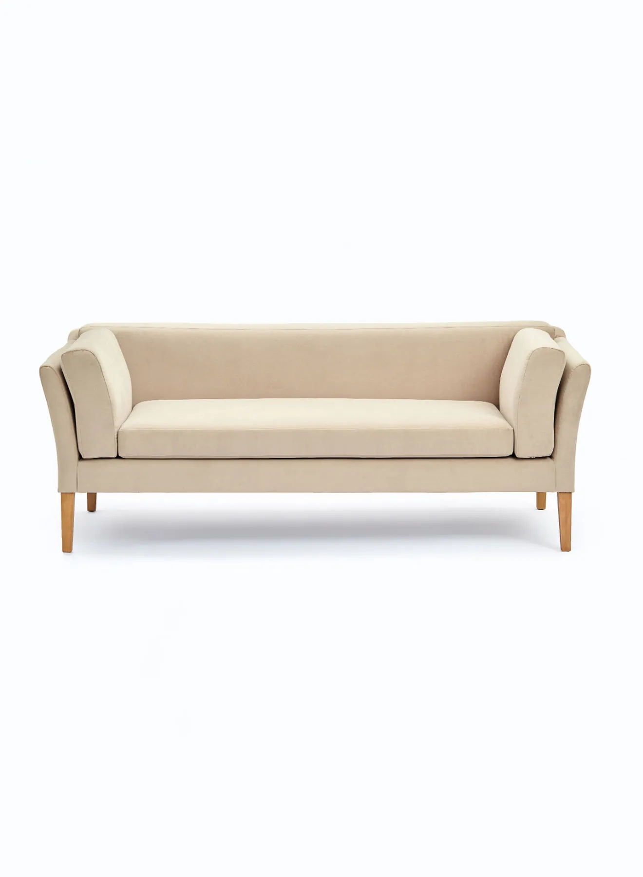 ebb & flow Sofa Luxurious - Upholstered Fabric Beige Wood Couch - 1830 X 840 X 690 - 3 Seater Sofa Relaxing Sofa