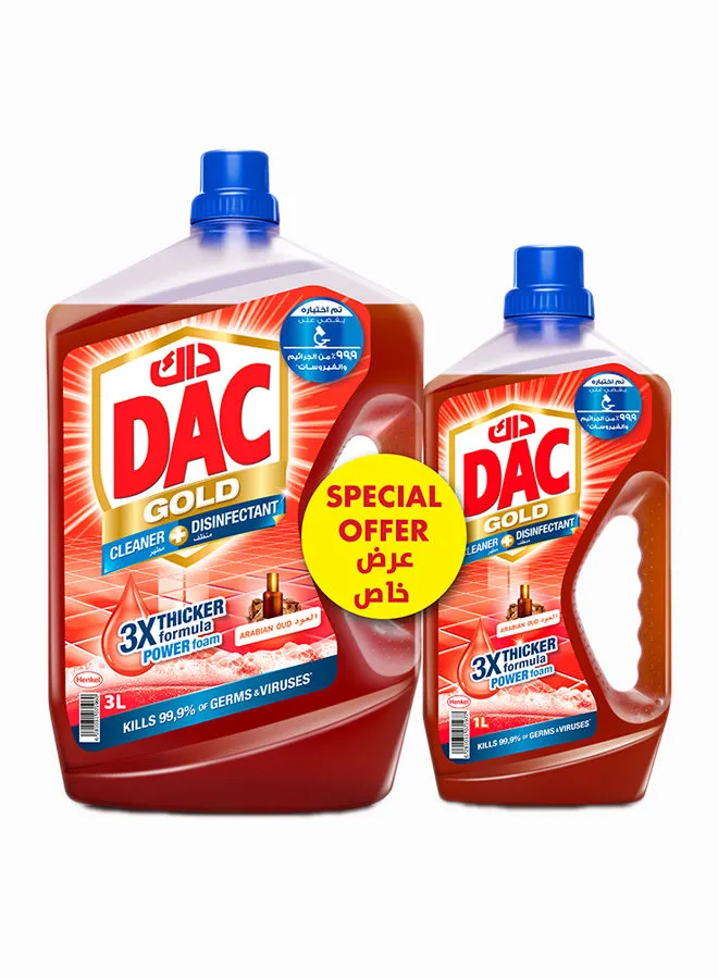 Dac Gold Multi-Purpose Disinfectant And Liquid Cleaner With 3X Thicker Formula Oud 4Liters